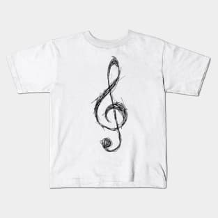 Sketched Treble Clef Kids T-Shirt